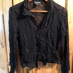 Sheer black blouse